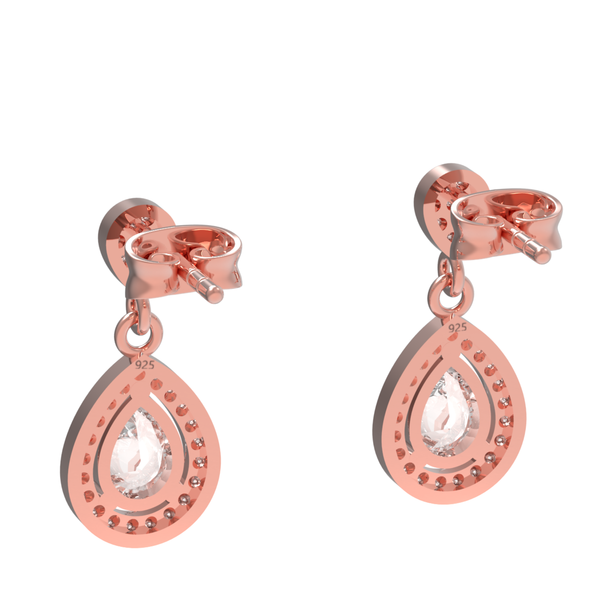 Sparkle Allure Solitaire Teardrop Earrings, Hallmarked 925 Sterling Silver sterlyn 925