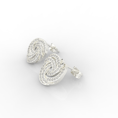 Spiral Bloom Trinity Dazzling Stud Earring, Hallmarked 925 Sterling Silver sterlyn 925