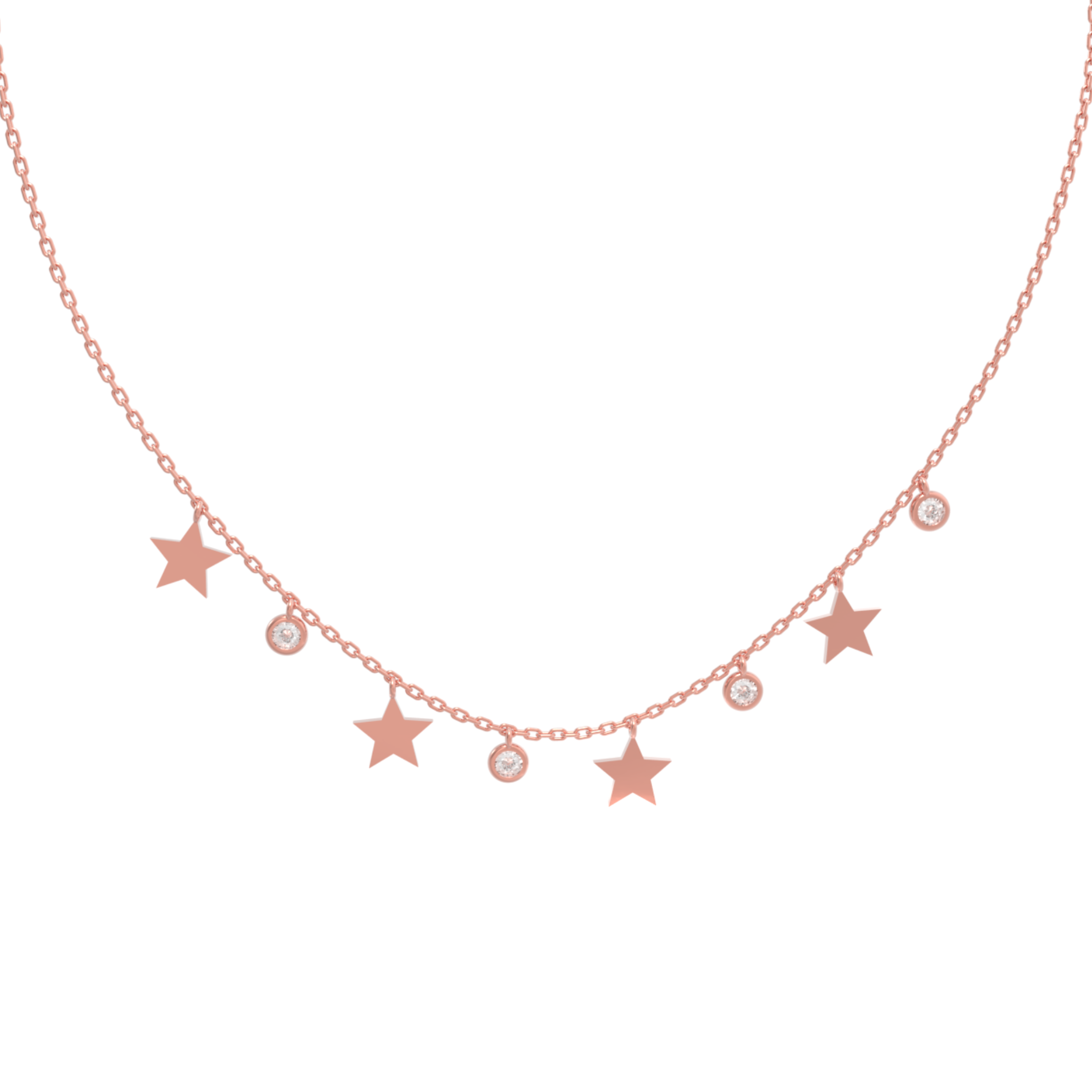 Tiny Star Station Charms With Chain, Hallmarked 925 Sterling Silver sterlyn 925