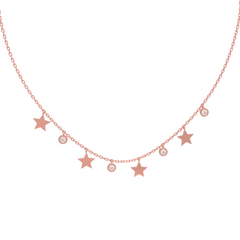 Tiny Star Station Charms With Chain, Hallmarked 925 Sterling Silver sterlyn 925