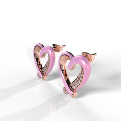 Trendy Heart Shape Partywear Stud Earrings, Hallmarked 925 Sterling Silver sterlyn 925