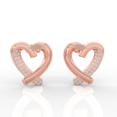 Trendy Heart Shape Partywear Stud Earrings, Hallmarked 925 Sterling Silver sterlyn 925