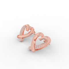 Trendy Heart Shape Partywear Stud Earrings, Hallmarked 925 Sterling Silver sterlyn 925