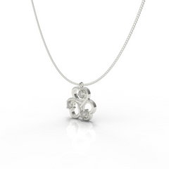 Trio Heart Pendant With Chain, Hallmarked 925 Sterling Silver sterlyn 925