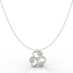 Trio Heart Pendant With Chain, Hallmarked 925 Sterling Silver sterlyn 925