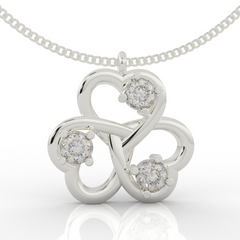 Trio Heart Pendant With Chain, Hallmarked 925 Sterling Silver sterlyn 925