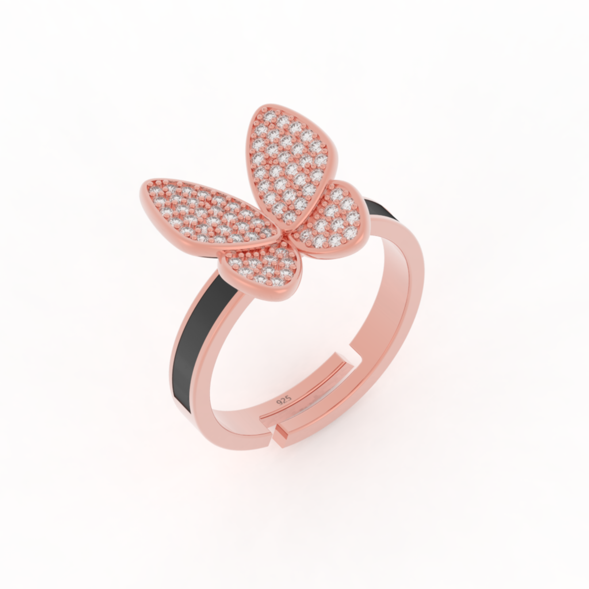 Women Personalised Butterfly Ring- Hallmarked 925 Sterling Silver sterlyn 925