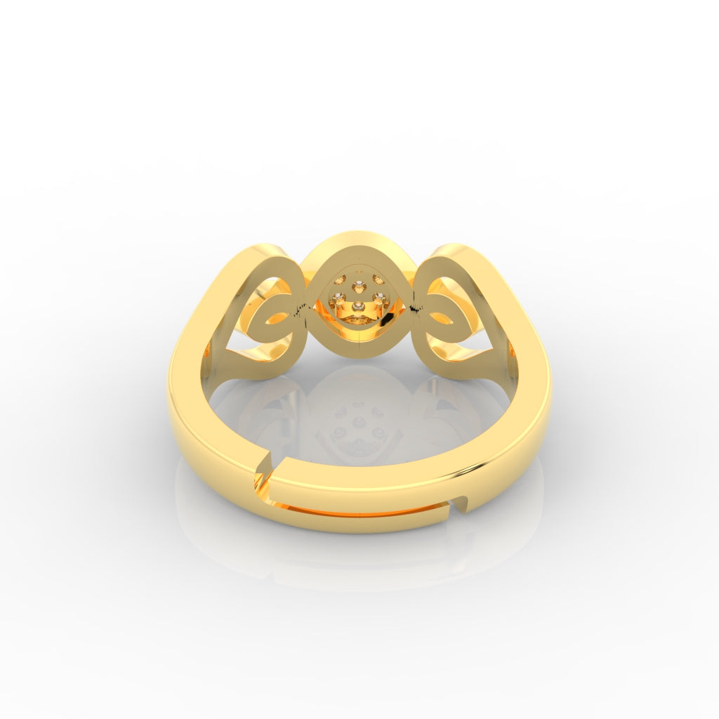 Modern Engagement Ring For Her, Hallmarked 925 Sterling Silver Yellow Gold