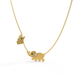 Jumbo Elephant Pendant Necklace, Hallmarked 925 Sterling Silver