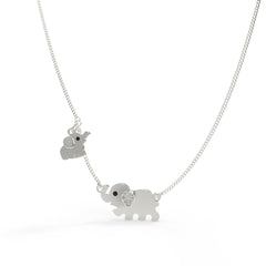 Jumbo Elephant Pendant Necklace, Hallmarked 925 Sterling Silver