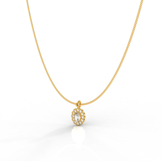 Classic Solitaire Pendant With Chain For Party-wear, Hallmarked 925 Sterling Silver - sitabo