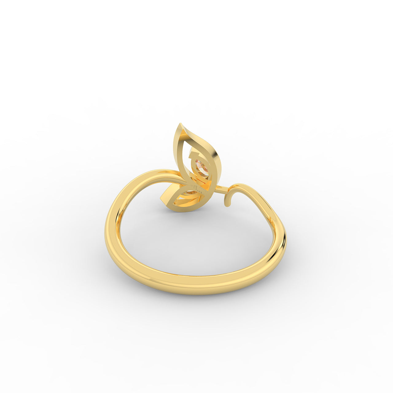 Sassy Winged Shaped Ring- Hallmarked 925 Sterling Silver Yellow Gold