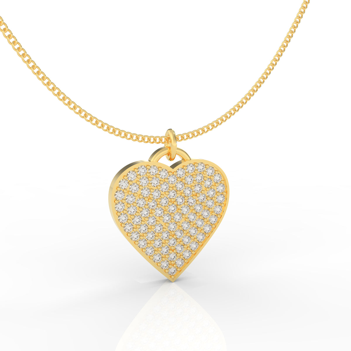 Lovely Heart Pendant With Chain, Hallmarked 925 Sterling Silver