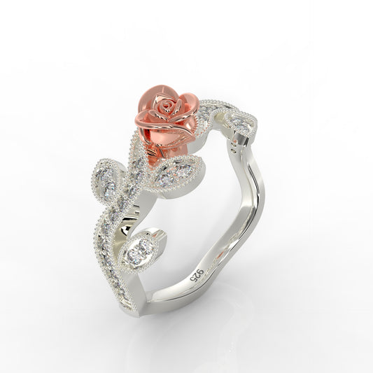 925 Steling Silver Dulton Ring Special Eternal Rose Ring for Loved Ones Everlasting Rose Elegance - sitabo