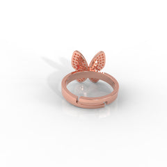 Women’s Personalized Butterfly Ring – Hallmarked 925 Sterling Silver Rose Gold Plated | Elegant & Customizable Jewelry