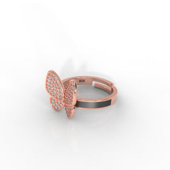 Women’s Personalized Butterfly Ring – Hallmarked 925 Sterling Silver Rose Gold Plated | Elegant & Customizable Jewelry